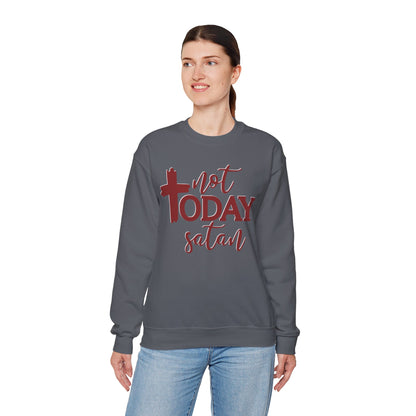 Sweatshirt, Not Today Satan, Anti-Satan, Funny Crewneck, Unisex Graphic Jumper, Gift for Him Her, Sarcastic Apparel