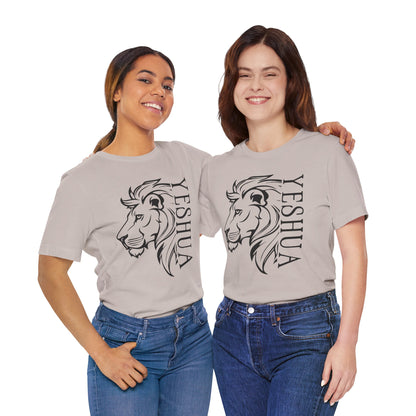 Yeshua Lion Tee Unisex Jersey Short Sleeve Tshirt, Hebraic Messianic Christian Apparel, Lion of Judah Shirt, Religious Graphic Tee, Biblical