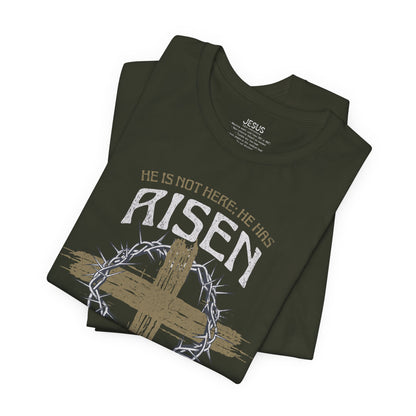 Christian Easter Tee, Religious Resurrection Shirt, He Has Risen, Unisex T-shirt, Inspirational Apparel, Biblical Quote Top