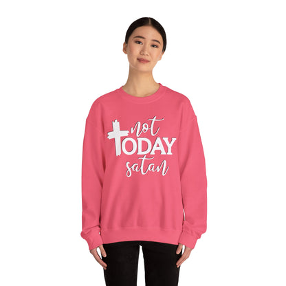 Sweatshirt, Not Today Satan, Anti-Satan, Funny Crewneck, Unisex Graphic Jumper, Gift for Him Her, Sarcastic Apparel