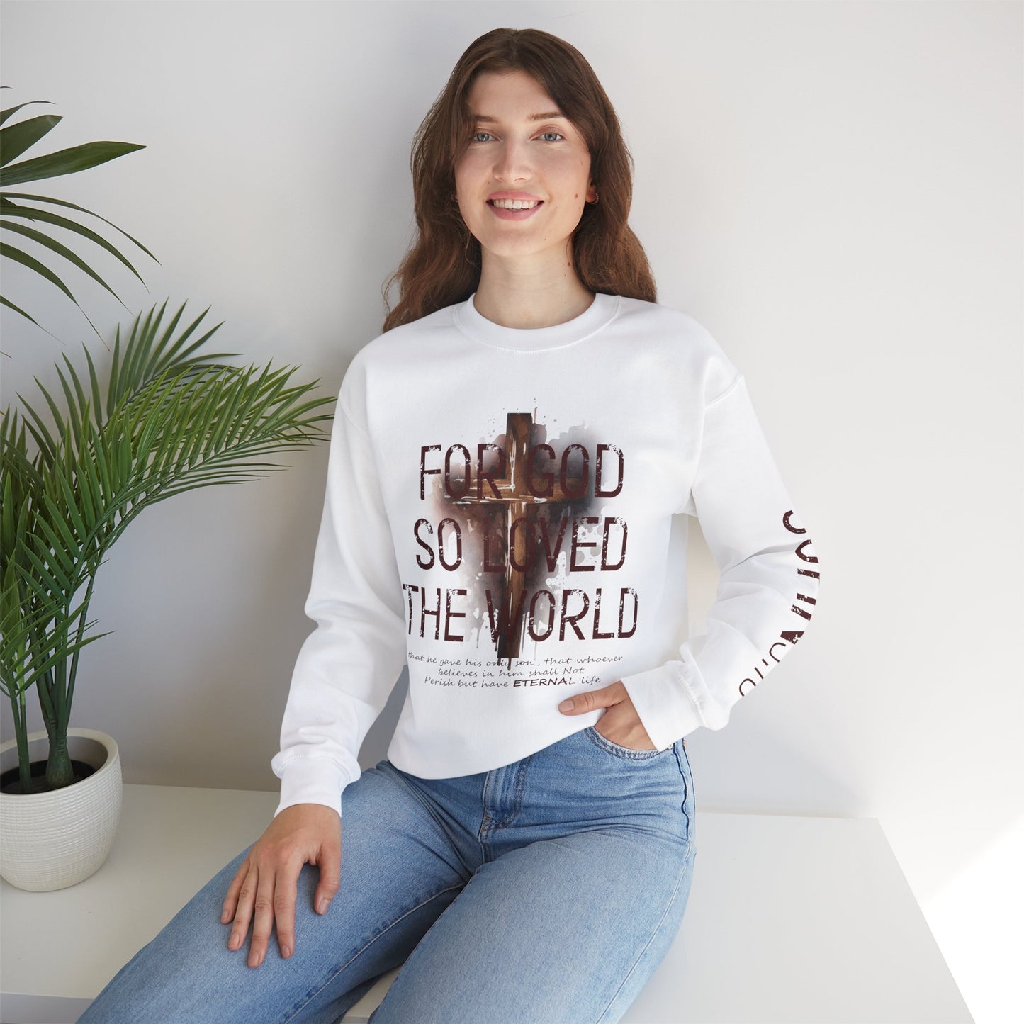 Heavenly Threads - Bible Verse Unisex Sweatshirt, Christian Apparel, Inspirational Jumper, Faith Crewneck, Religious Gift for Him or Her