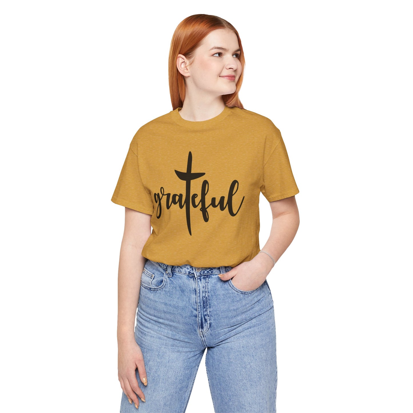 Grateful Cross Unisex Tee, Religious Shirt, Christian T-Shirt, Faith Apparel, Inspirational Top