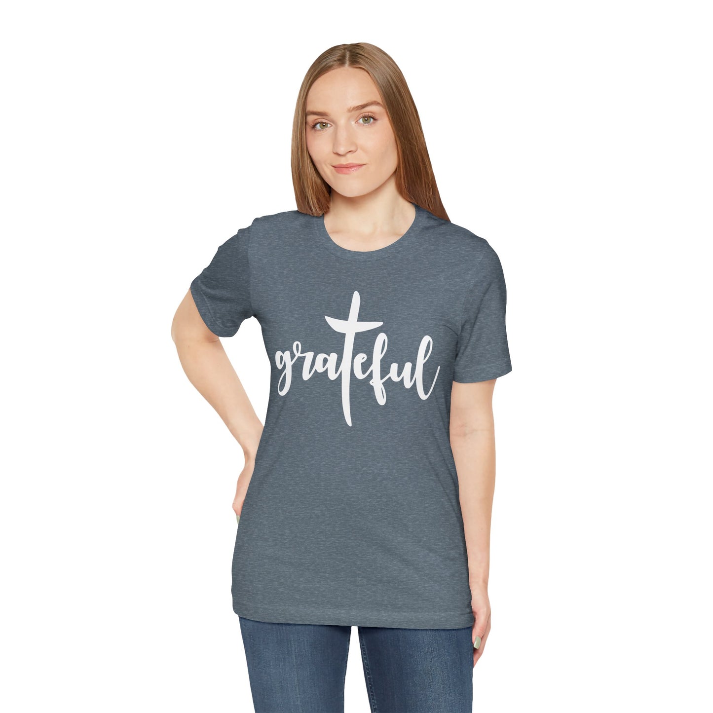 Grateful Cross Unisex Tee, Religious Shirt, Christian T-Shirt, Faith Apparel, Inspirational Top