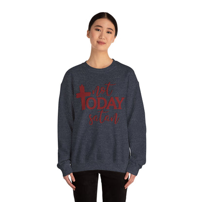 Sweatshirt, Not Today Satan, Anti-Satan, Funny Crewneck, Unisex Graphic Jumper, Gift for Him Her, Sarcastic Apparel