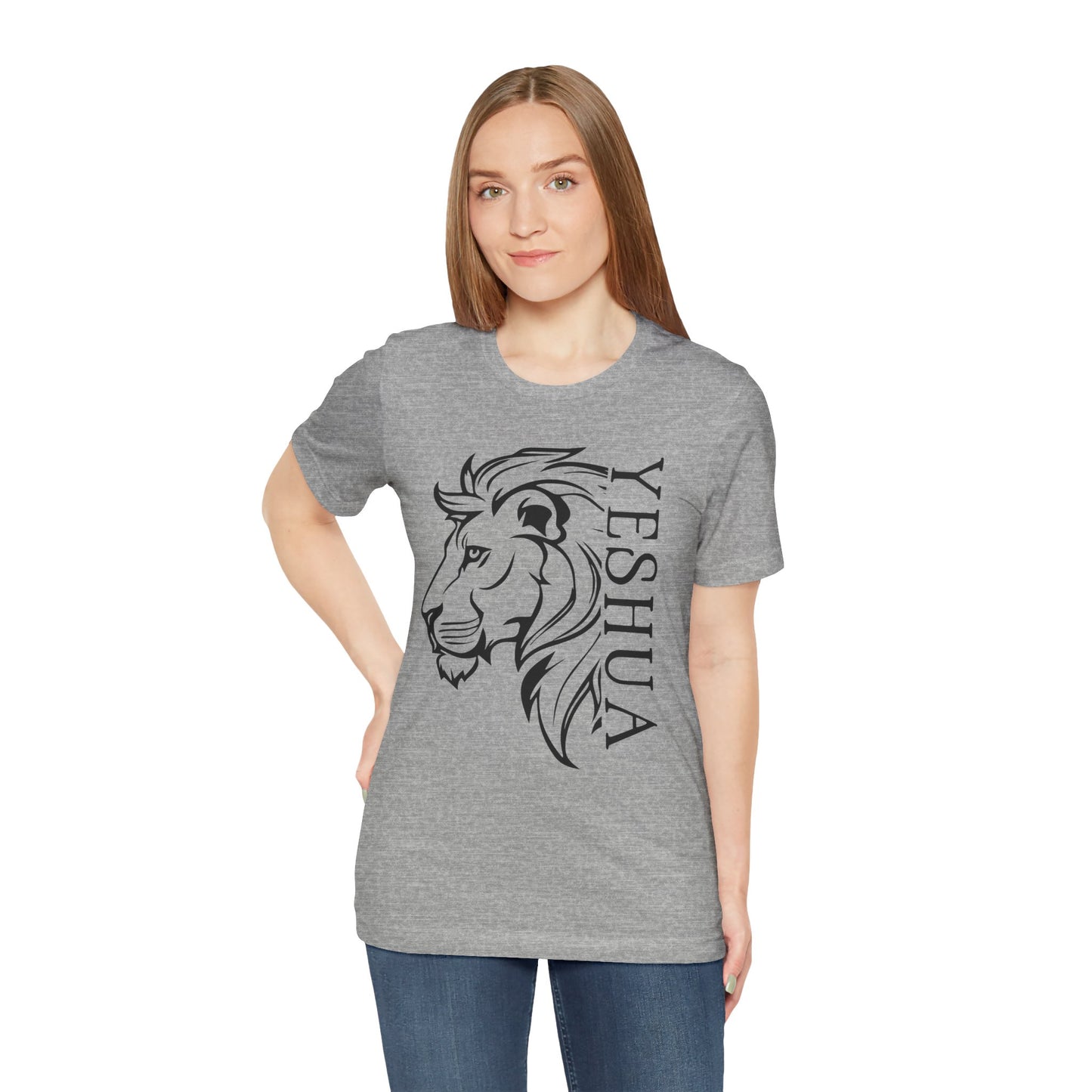 Yeshua Lion Tee Unisex Jersey Short Sleeve Tshirt, Hebraic Messianic Christian Apparel, Lion of Judah Shirt, Religious Graphic Tee, Biblical