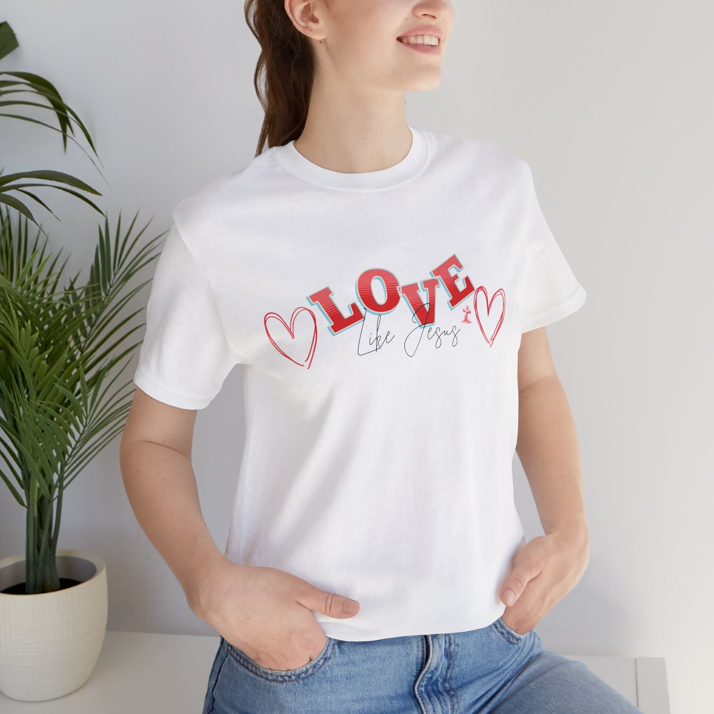 Love Like Jesus T-Shirt, Christian Religious Tee, Inspirational Shirt, Faith Gift, Unisex Jersey, Short Sleeve Top