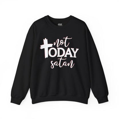 Sweatshirt, Not Today Satan, Anti-Satan, Funny Crewneck, Unisex Graphic Jumper, Gift for Him Her, Sarcastic Apparel