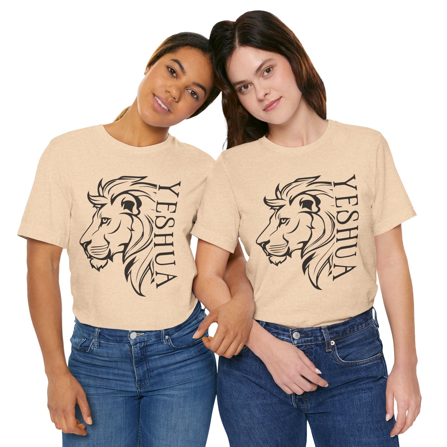 Yeshua Lion Tee Unisex Jersey Short Sleeve Tshirt, Hebraic Messianic Christian Apparel, Lion of Judah Shirt, Religious Graphic Tee, Biblical