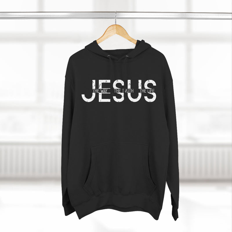 Religious Christian Three-Panel Fleece Hoodie, Bible Quote Sweatshirt, Christian Apparel, Religious Gift, Jesus Hoodie, Christian Clothing