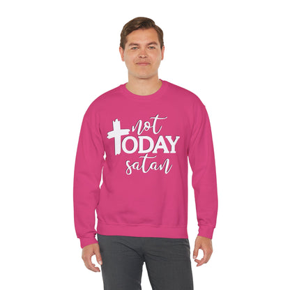 Sweatshirt, Not Today Satan, Anti-Satan, Funny Crewneck, Unisex Graphic Jumper, Gift for Him Her, Sarcastic Apparel