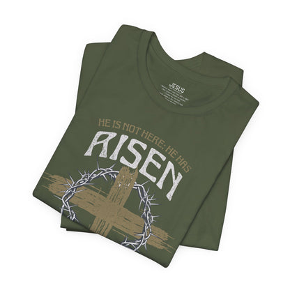 Christian Easter Tee, Religious Resurrection Shirt, He Has Risen, Unisex T-shirt, Inspirational Apparel, Biblical Quote Top