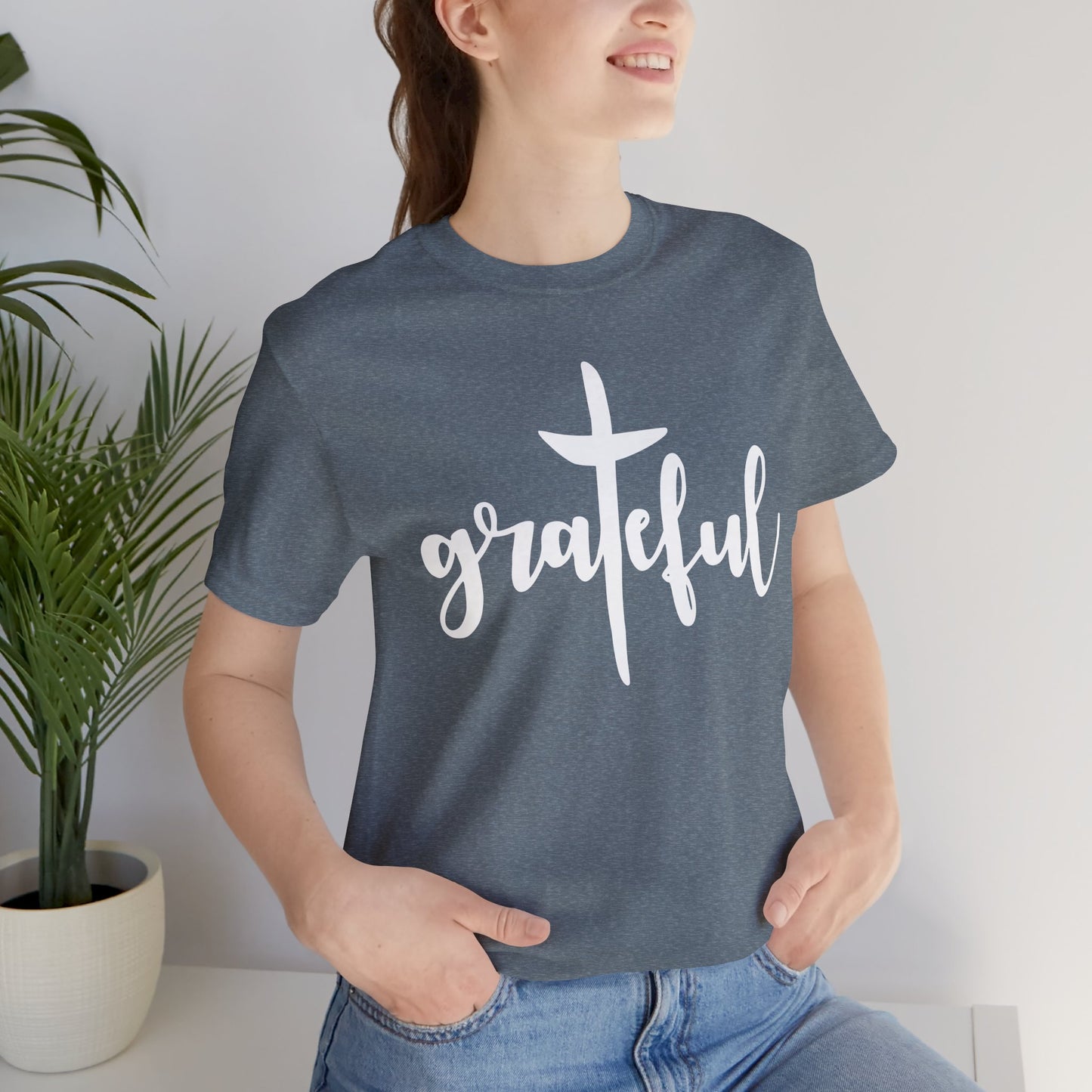 Grateful Cross Unisex Tee, Religious Shirt, Christian T-Shirt, Faith Apparel, Inspirational Top