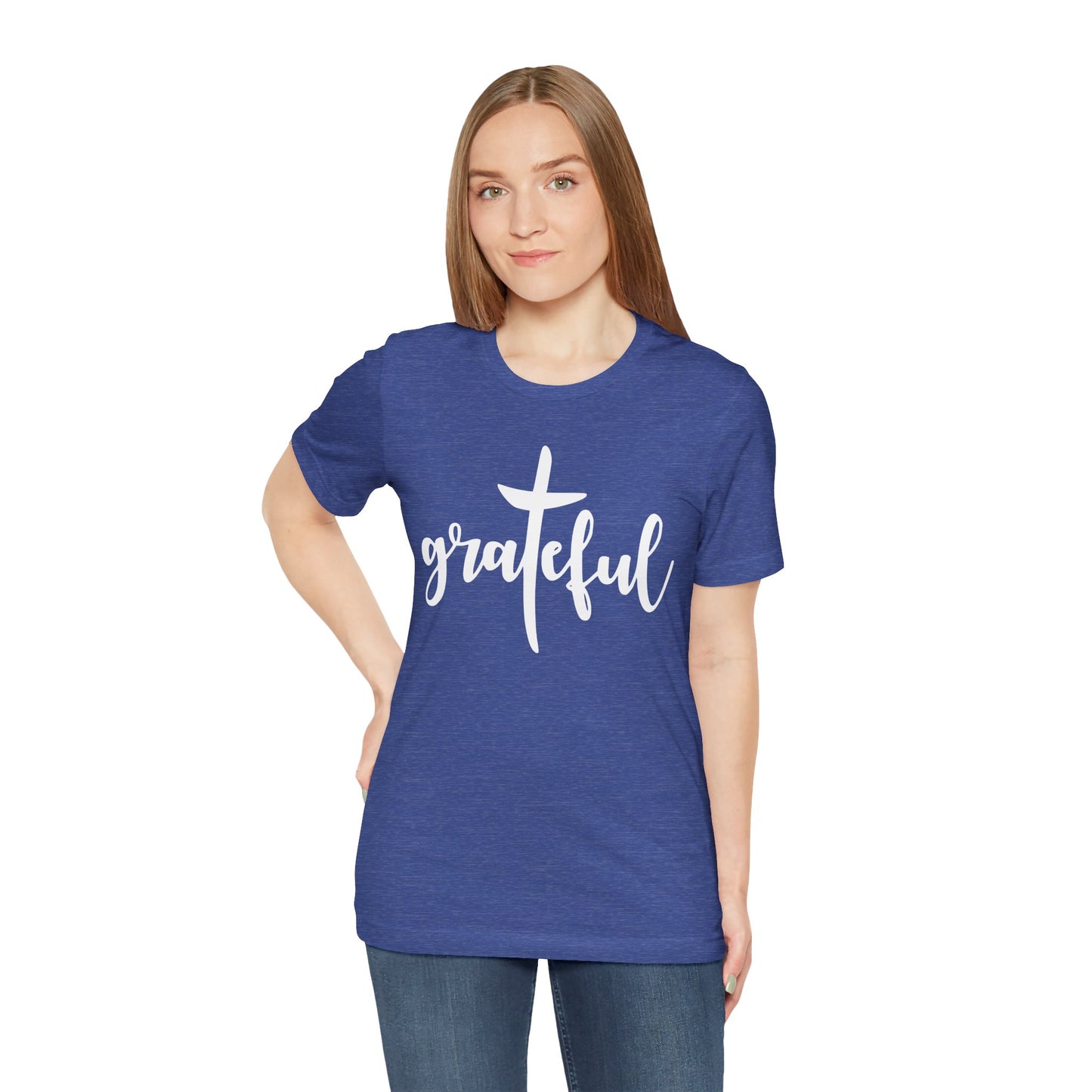 Grateful Cross Unisex Tee, Religious Shirt, Christian T-Shirt, Faith Apparel, Inspirational Top