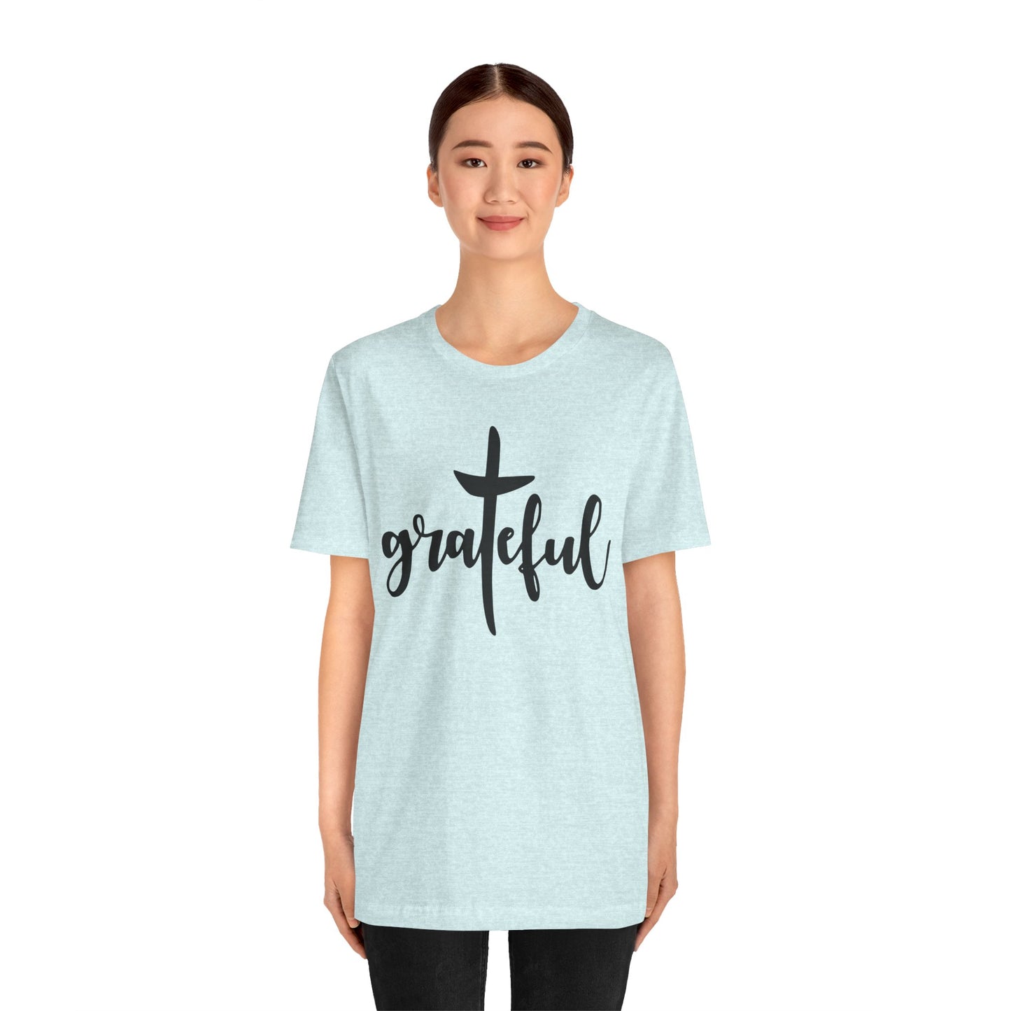 Grateful Cross Unisex Tee, Religious Shirt, Christian T-Shirt, Faith Apparel, Inspirational Top