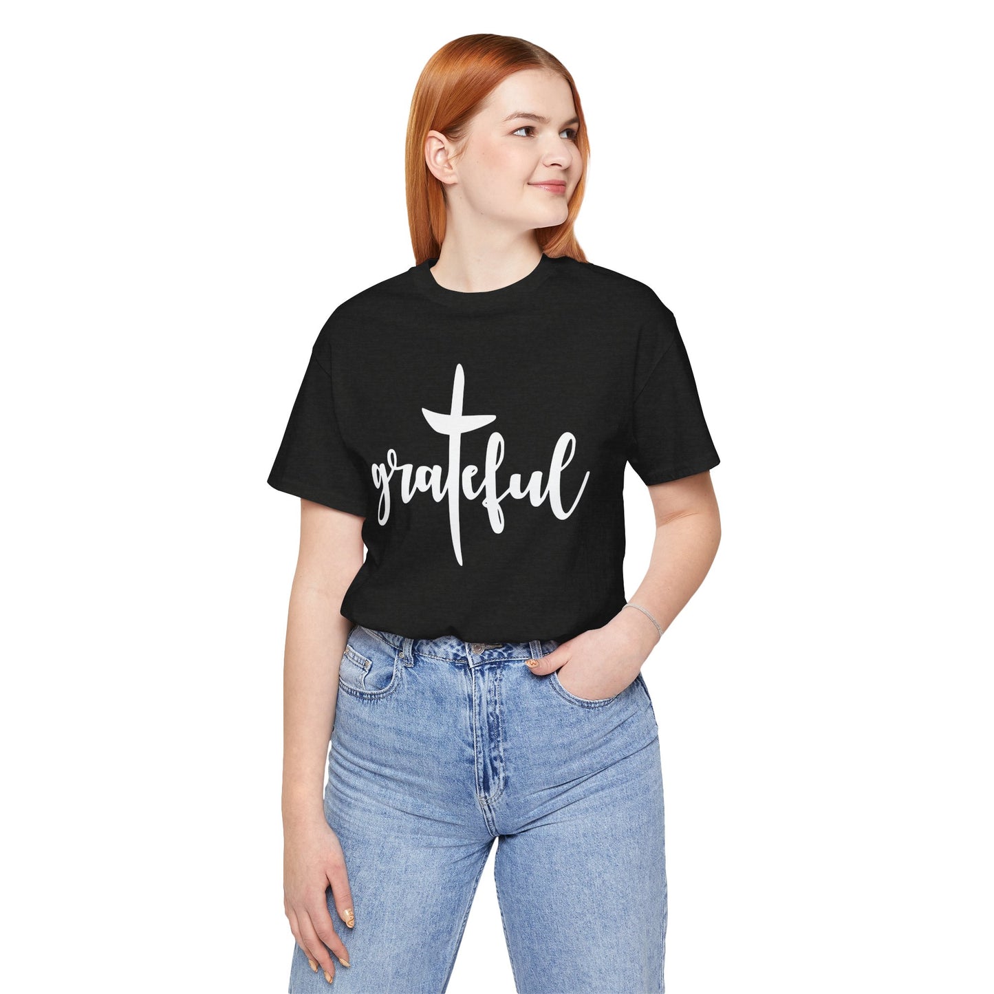 Grateful Cross Unisex Tee, Religious Shirt, Christian T-Shirt, Faith Apparel, Inspirational Top