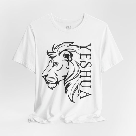 Yeshua Lion Tee Unisex Jersey Short Sleeve Tshirt, Hebraic Messianic Christian Apparel, Lion of Judah Shirt, Religious Graphic Tee, Biblical