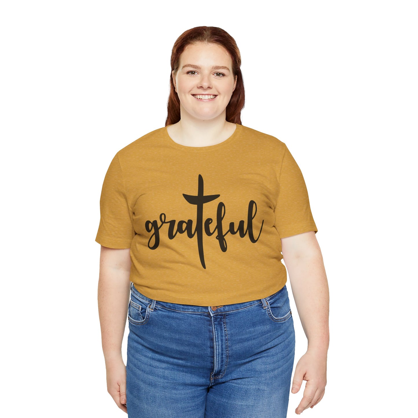 Grateful Cross Unisex Tee, Religious Shirt, Christian T-Shirt, Faith Apparel, Inspirational Top