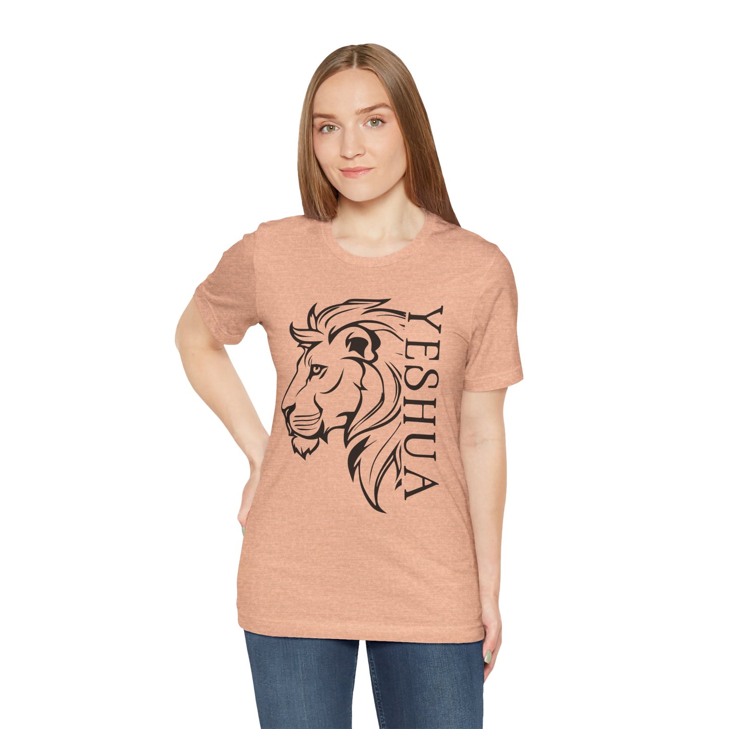 Yeshua Lion Tee Unisex Jersey Short Sleeve Tshirt, Hebraic Messianic Christian Apparel, Lion of Judah Shirt, Religious Graphic Tee, Biblical