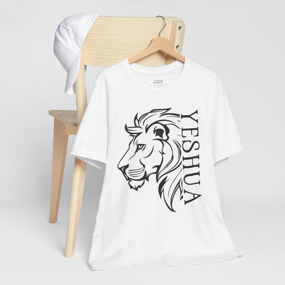 Yeshua Lion Tee Unisex Jersey Short Sleeve Tshirt, Hebraic Messianic Christian Apparel, Lion of Judah Shirt, Religious Graphic Tee, Biblical