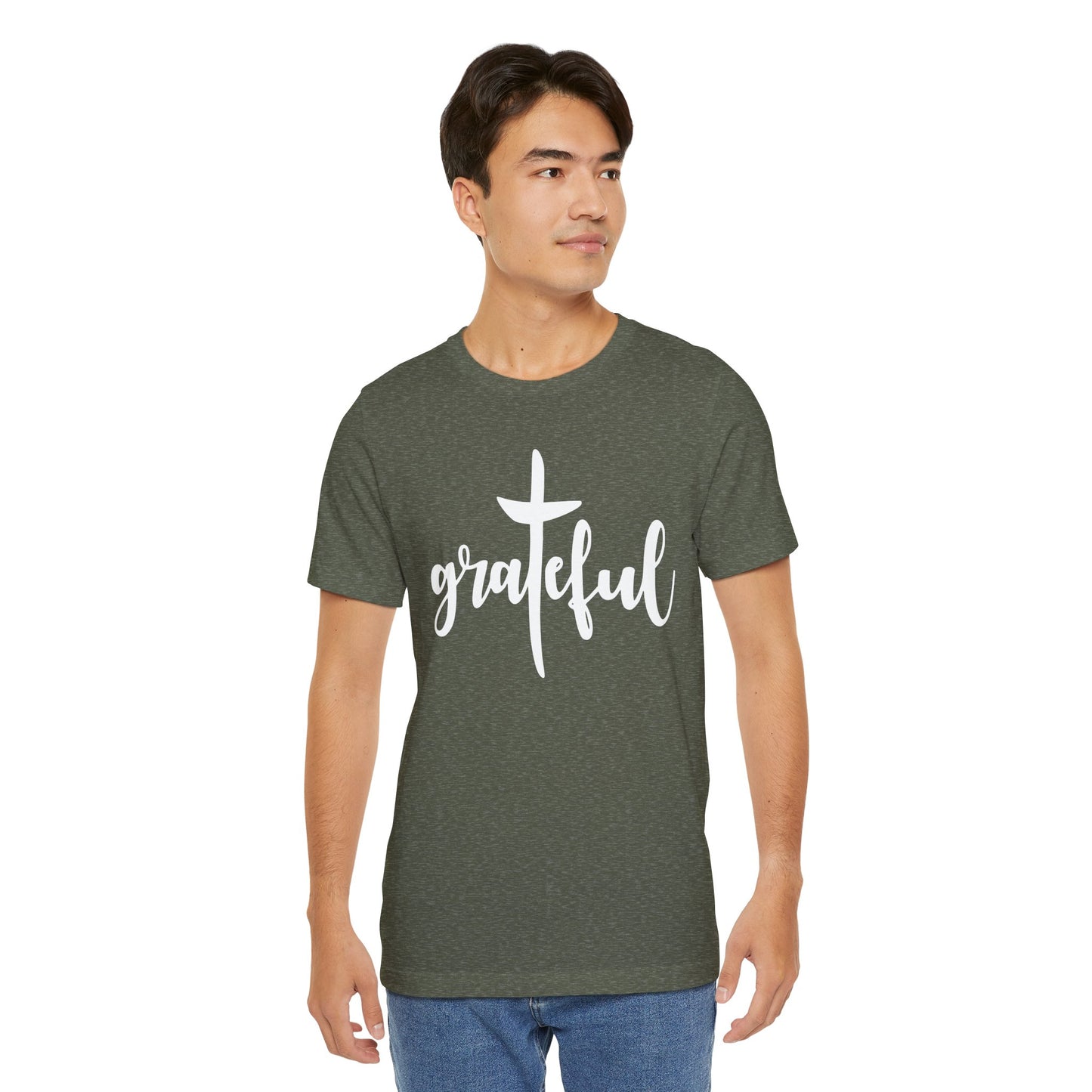 Grateful Cross Unisex Tee, Religious Shirt, Christian T-Shirt, Faith Apparel, Inspirational Top