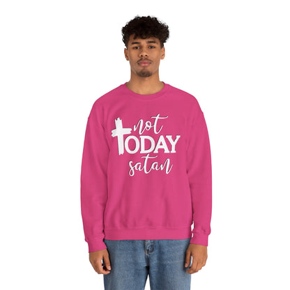 Sweatshirt, Not Today Satan, Anti-Satan, Funny Crewneck, Unisex Graphic Jumper, Gift for Him Her, Sarcastic Apparel