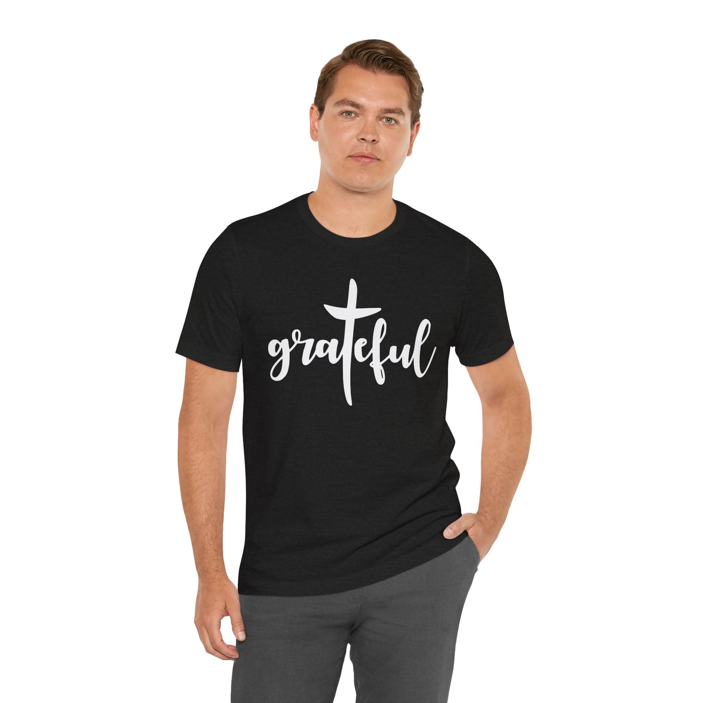 Grateful Cross Unisex Tee, Religious Shirt, Christian T-Shirt, Faith Apparel, Inspirational Top