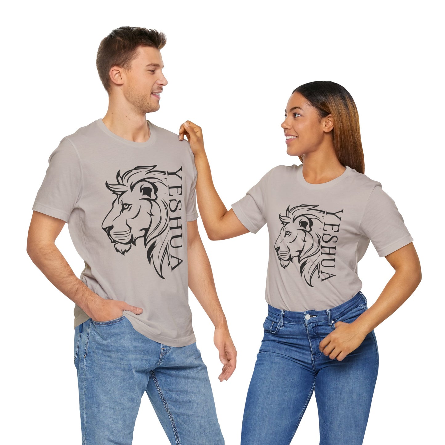 Yeshua Lion Tee Unisex Jersey Short Sleeve Tshirt, Hebraic Messianic Christian Apparel, Lion of Judah Shirt, Religious Graphic Tee, Biblical