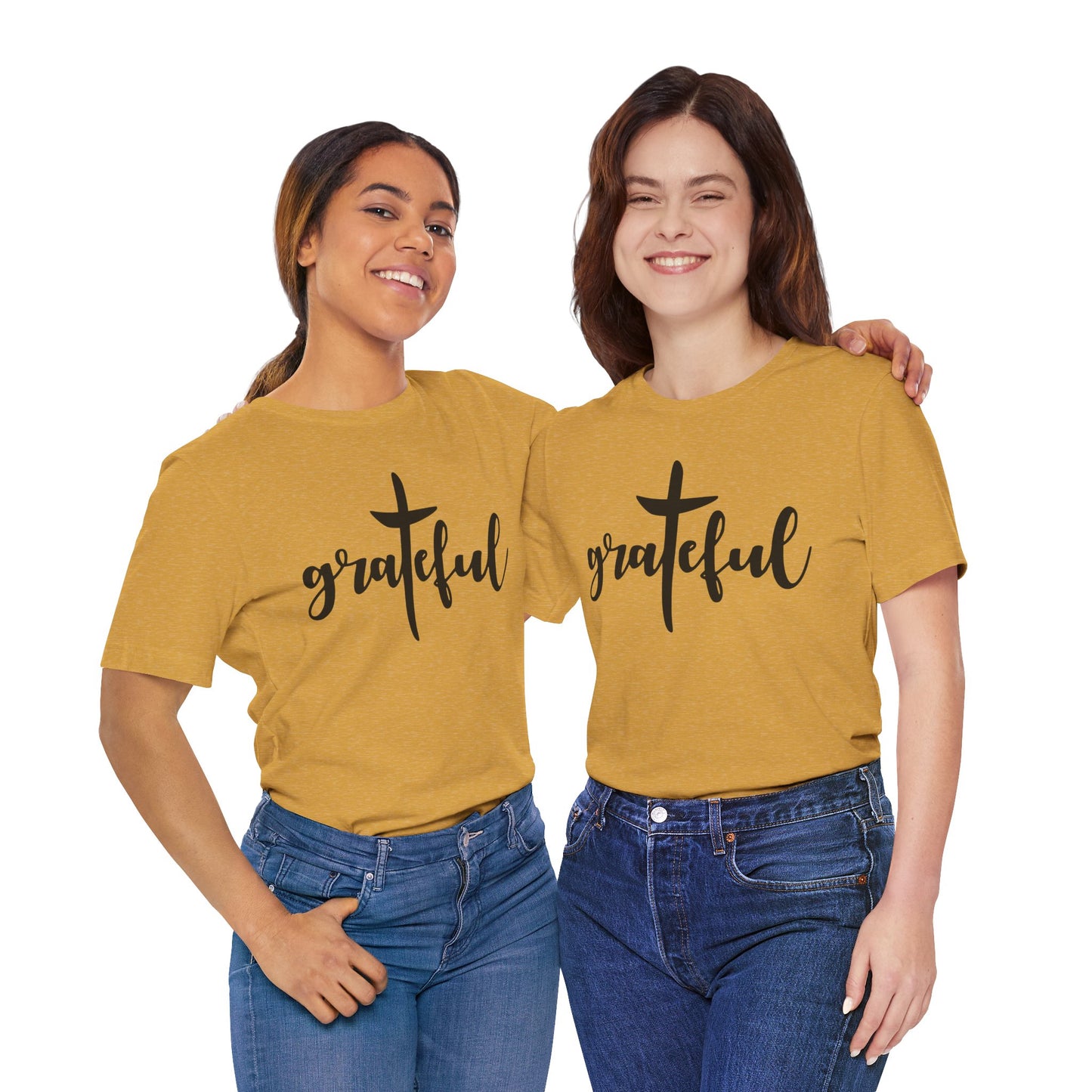 Grateful Cross Unisex Tee, Religious Shirt, Christian T-Shirt, Faith Apparel, Inspirational Top