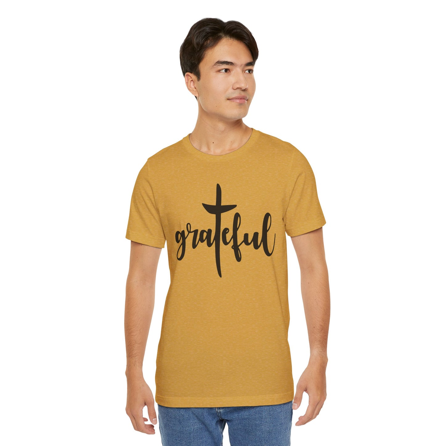 Grateful Cross Unisex Tee, Religious Shirt, Christian T-Shirt, Faith Apparel, Inspirational Top