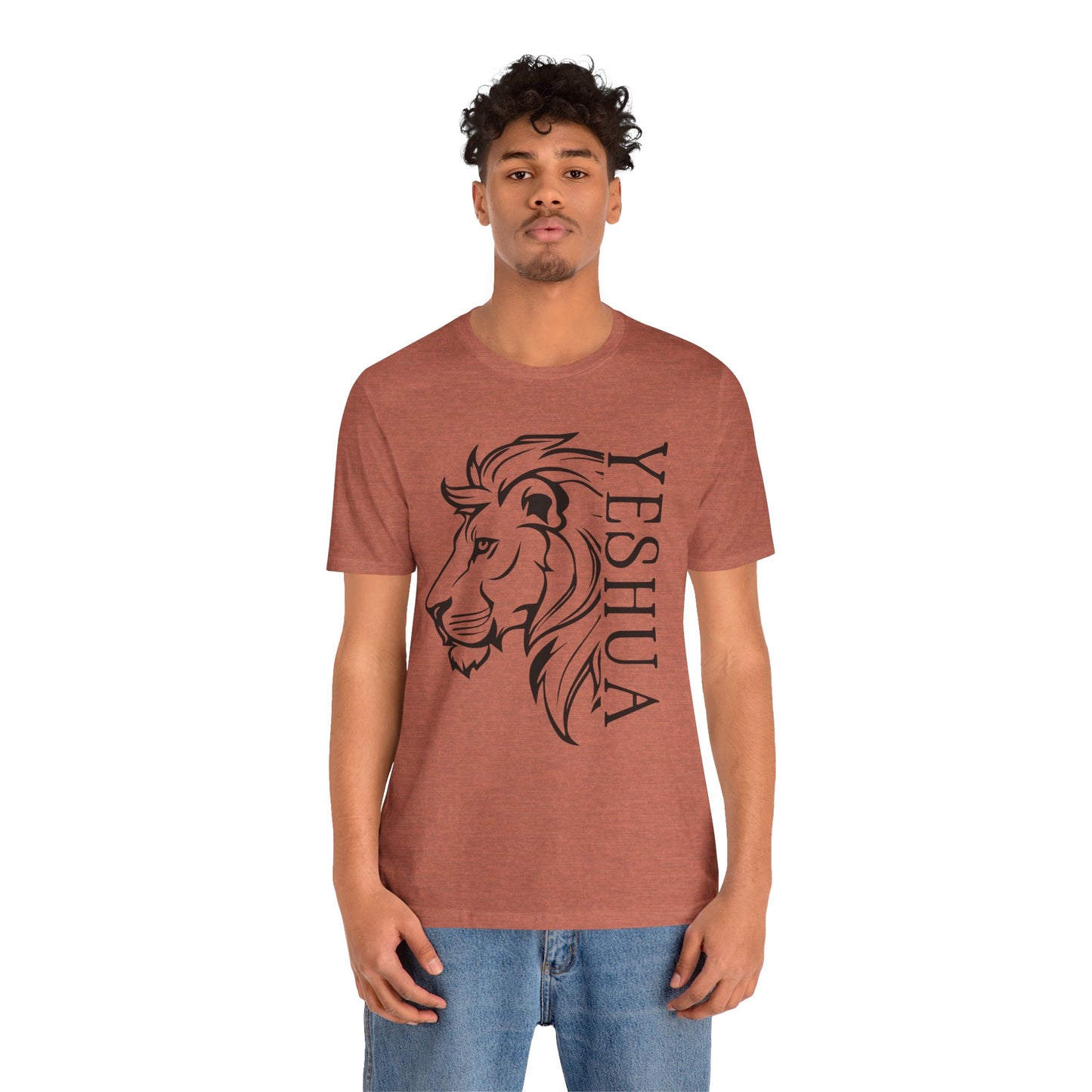 Yeshua Lion Tee Unisex Jersey Short Sleeve Tshirt, Hebraic Messianic Christian Apparel, Lion of Judah Shirt, Religious Graphic Tee, Biblical