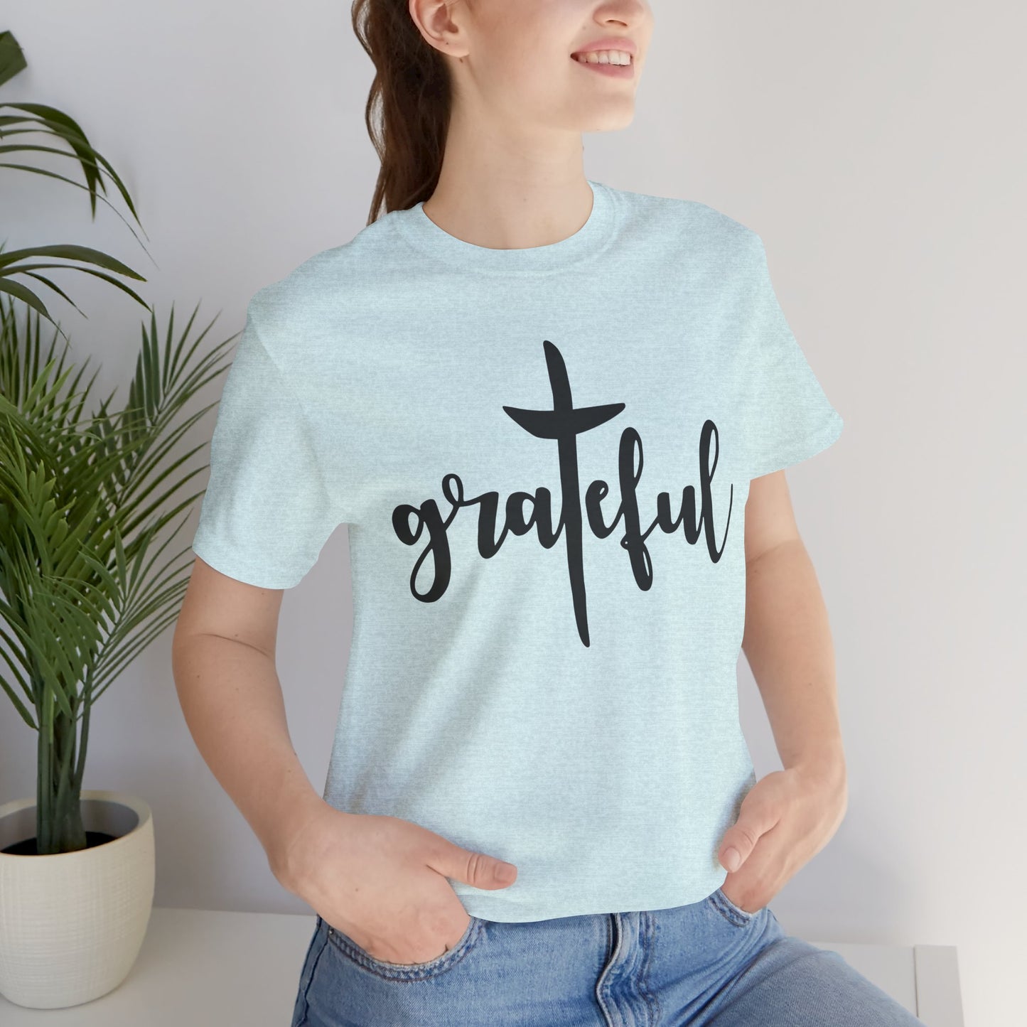 Grateful Cross Unisex Tee, Religious Shirt, Christian T-Shirt, Faith Apparel, Inspirational Top