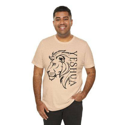 Yeshua Lion Tee Unisex Jersey Short Sleeve Tshirt, Hebraic Messianic Christian Apparel, Lion of Judah Shirt, Religious Graphic Tee, Biblical