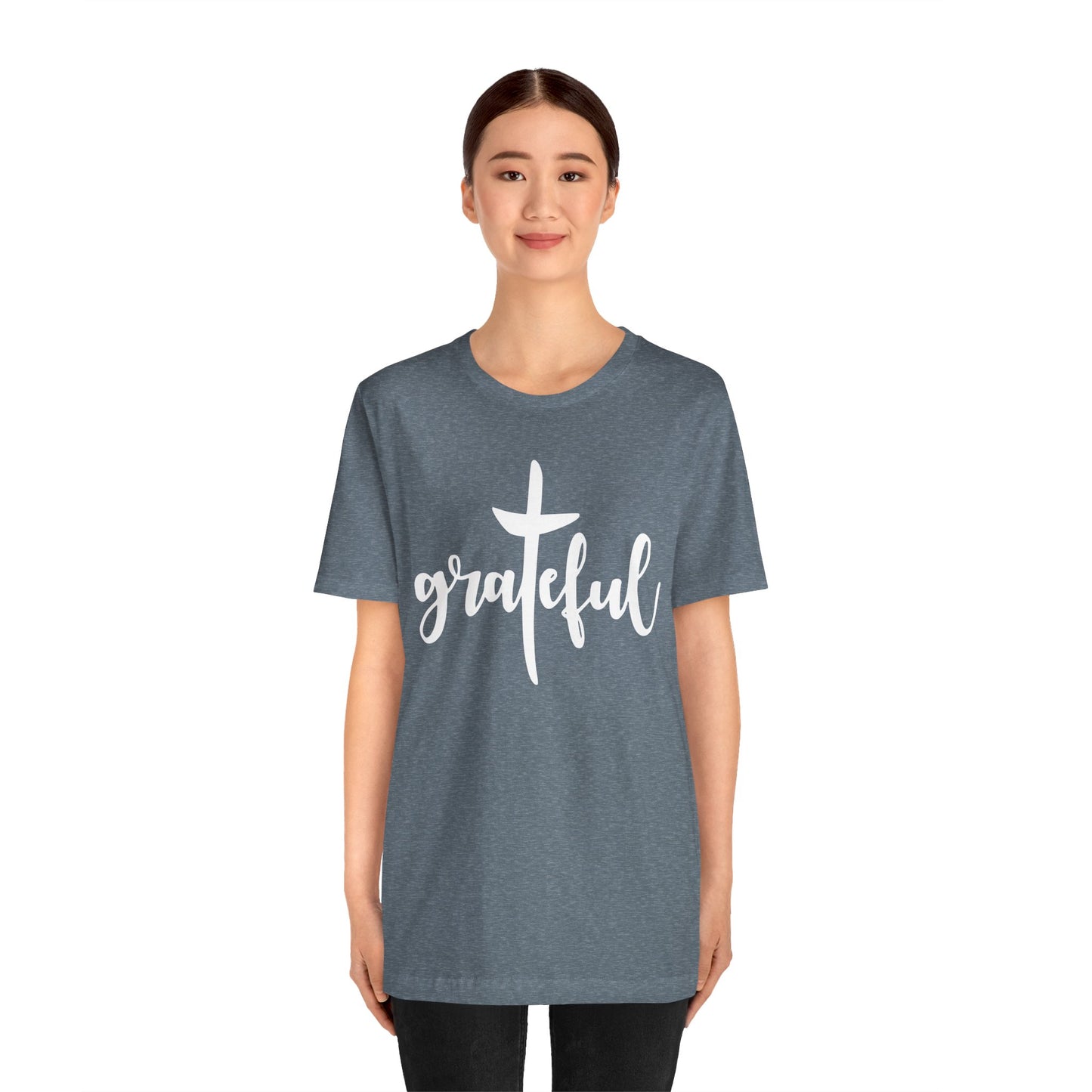 Grateful Cross Unisex Tee, Religious Shirt, Christian T-Shirt, Faith Apparel, Inspirational Top