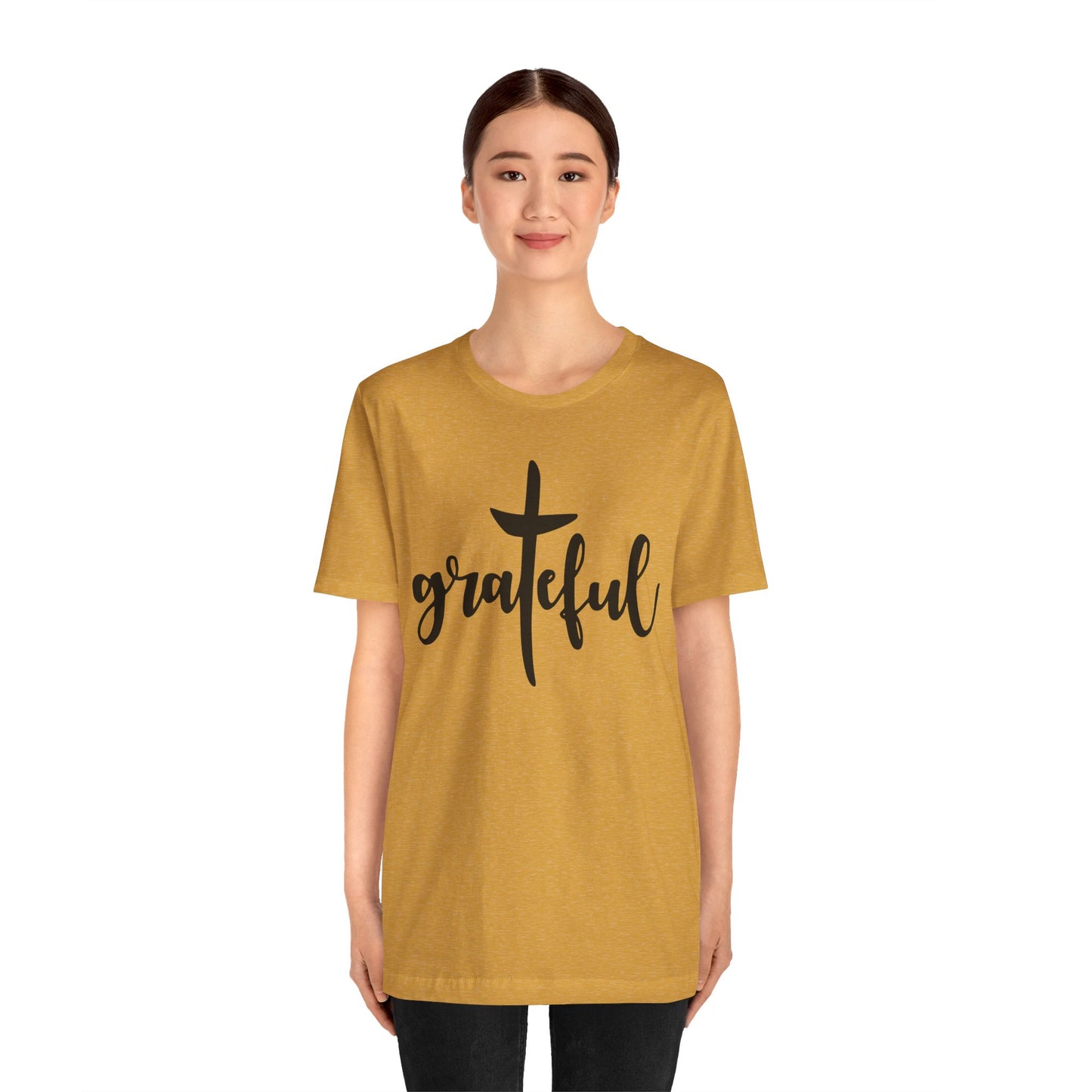 Grateful Cross Unisex Tee, Religious Shirt, Christian T-Shirt, Faith Apparel, Inspirational Top