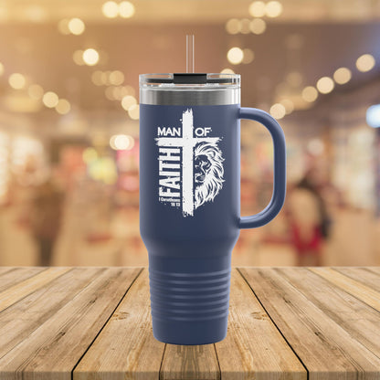 Travel Mug - Man of Faith Design Insulated 40oz