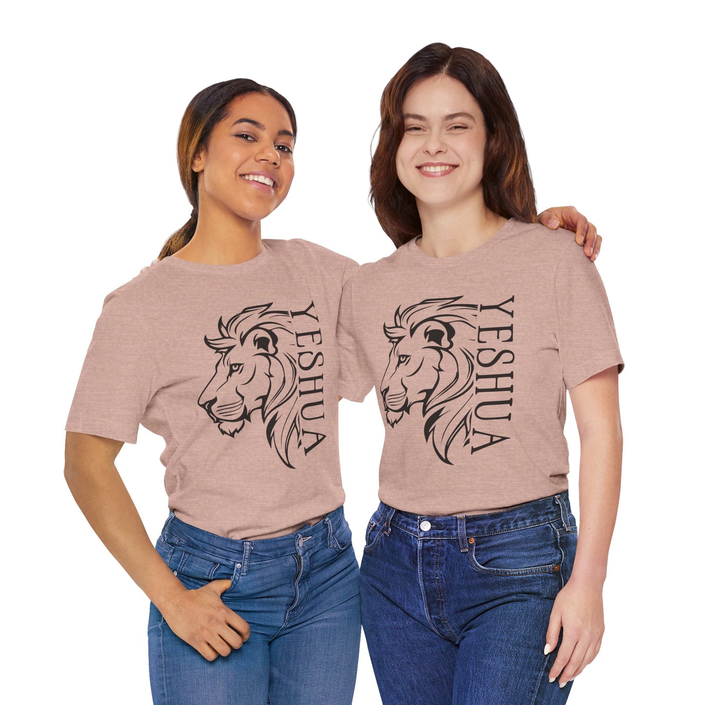 Yeshua Lion Tee Unisex Jersey Short Sleeve Tshirt, Hebraic Messianic Christian Apparel, Lion of Judah Shirt, Religious Graphic Tee, Biblical