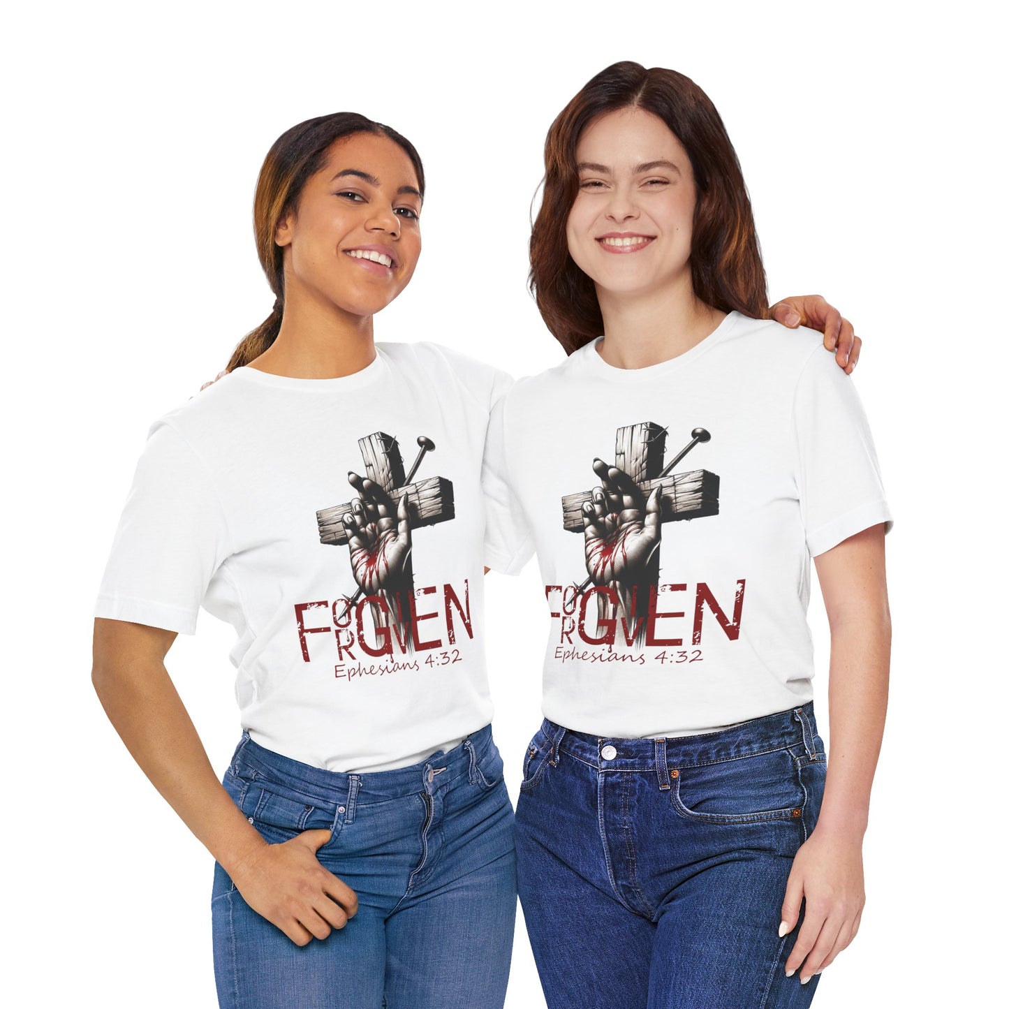 Forgiven Graphic Tee, Christian Unisex Shirt, Religious Short Sleeve Top, Inspirational T-Shirt, Spiritual Clothing