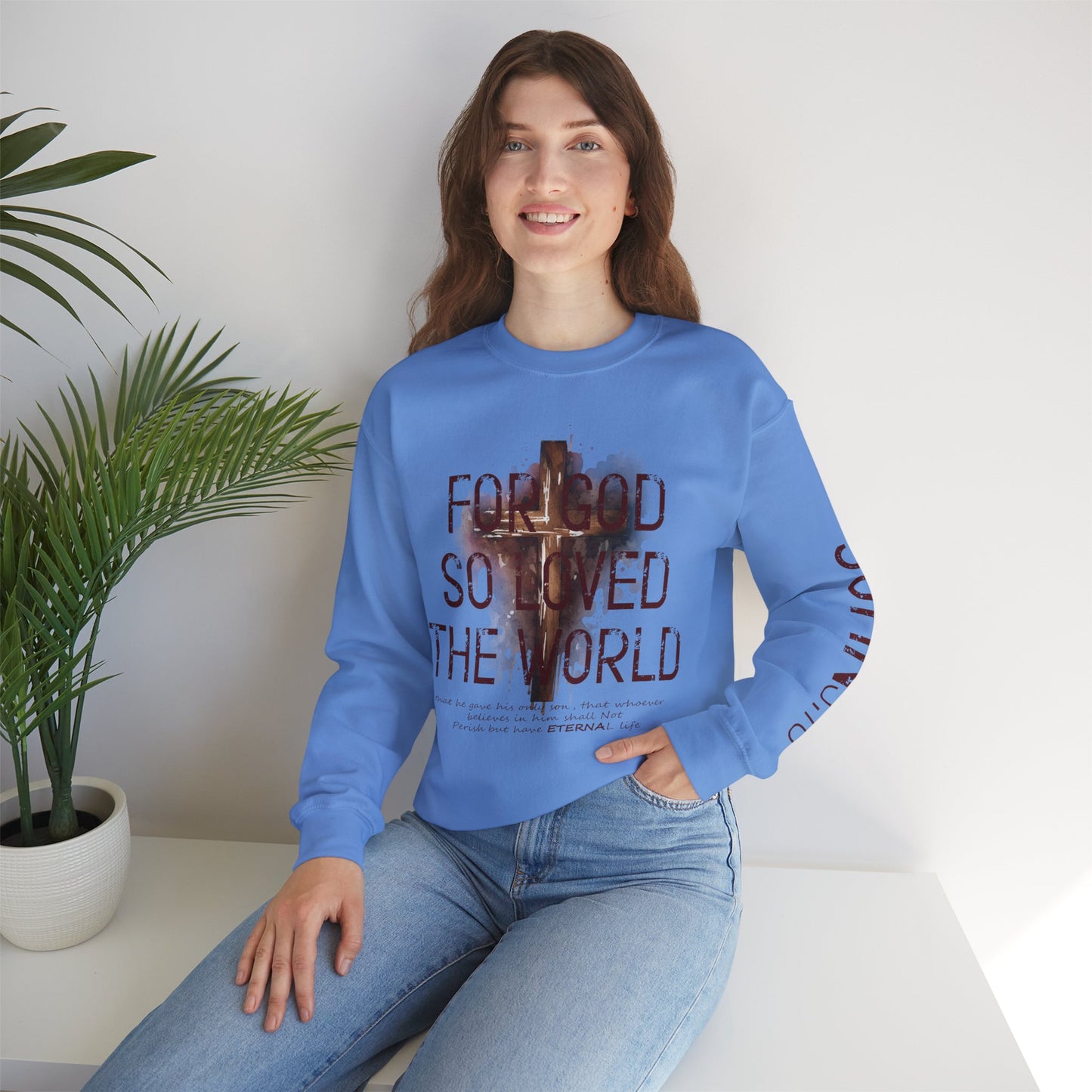 Heavenly Threads - Bible Verse Unisex Sweatshirt, Christian Apparel, Inspirational Jumper, Faith Crewneck, Religious Gift for Him or Her