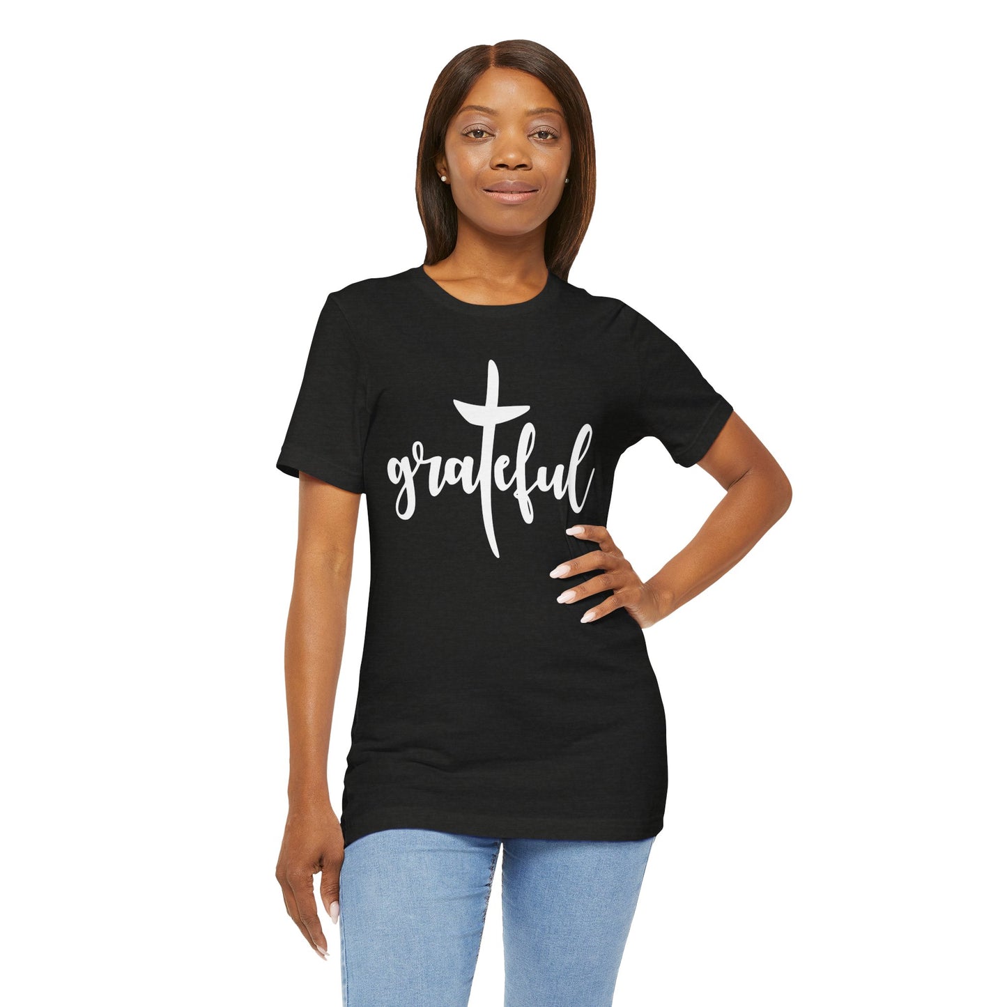 Grateful Cross Unisex Tee, Religious Shirt, Christian T-Shirt, Faith Apparel, Inspirational Top