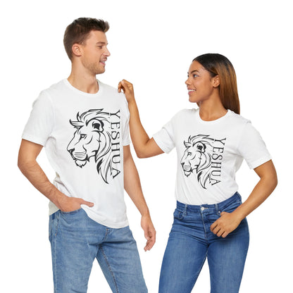 Yeshua Lion Tee Unisex Jersey Short Sleeve Tshirt, Hebraic Messianic Christian Apparel, Lion of Judah Shirt, Religious Graphic Tee, Biblical