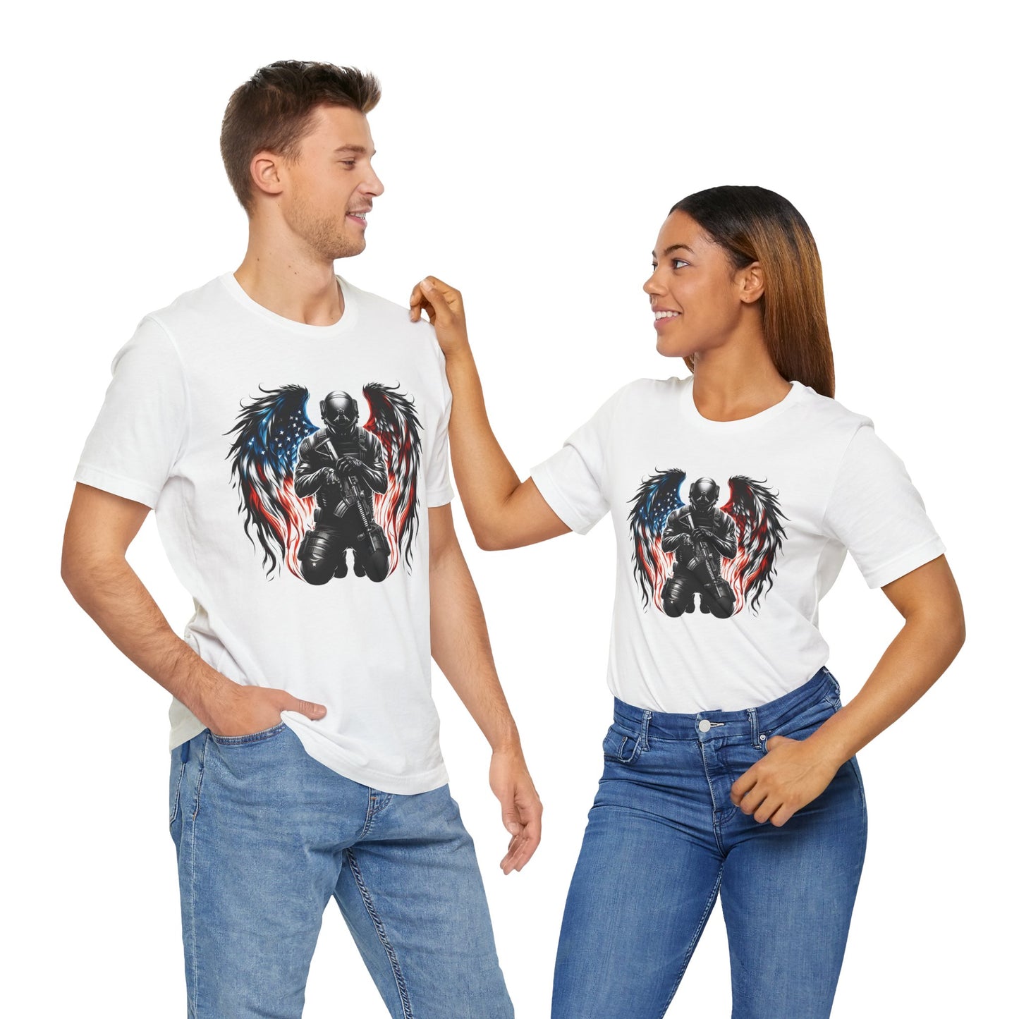 Patriotic Soldier with Angel Tee