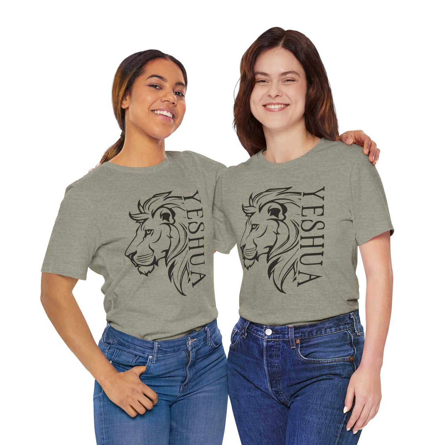 Yeshua Lion Tee Unisex Jersey Short Sleeve Tshirt, Hebraic Messianic Christian Apparel, Lion of Judah Shirt, Religious Graphic Tee, Biblical