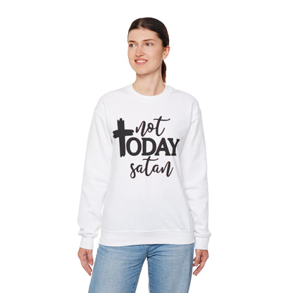 Sweatshirt, Not Today Satan, Anti-Satan, Funny Crewneck, Unisex Graphic Jumper, Gift for Him Her, Sarcastic Apparel