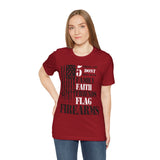 Patriotic Tee Shirt, USA Flag Faith Family Friends Graphic Unisex Jersey, Patriotic Shirt, American Apparel, Patriotic Clothing, Patriotic