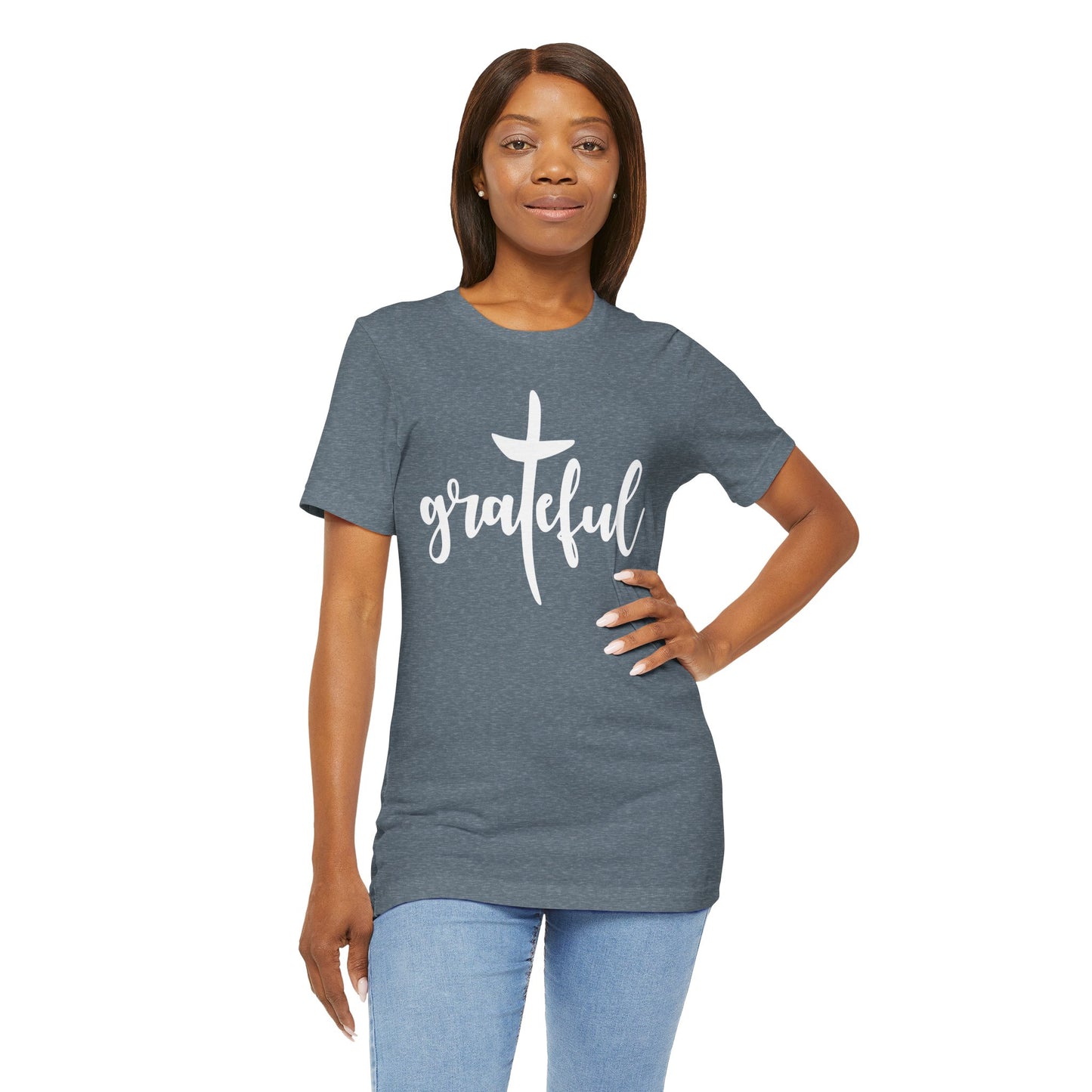 Grateful Cross Unisex Tee, Religious Shirt, Christian T-Shirt, Faith Apparel, Inspirational Top