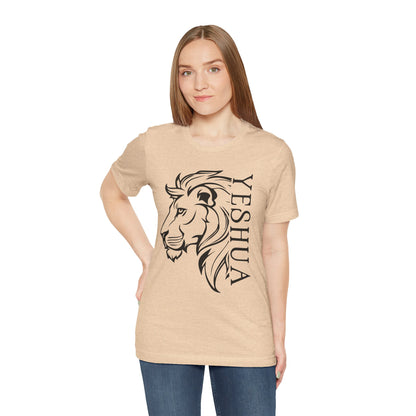 Yeshua Lion Tee Unisex Jersey Short Sleeve Tshirt, Hebraic Messianic Christian Apparel, Lion of Judah Shirt, Religious Graphic Tee, Biblical