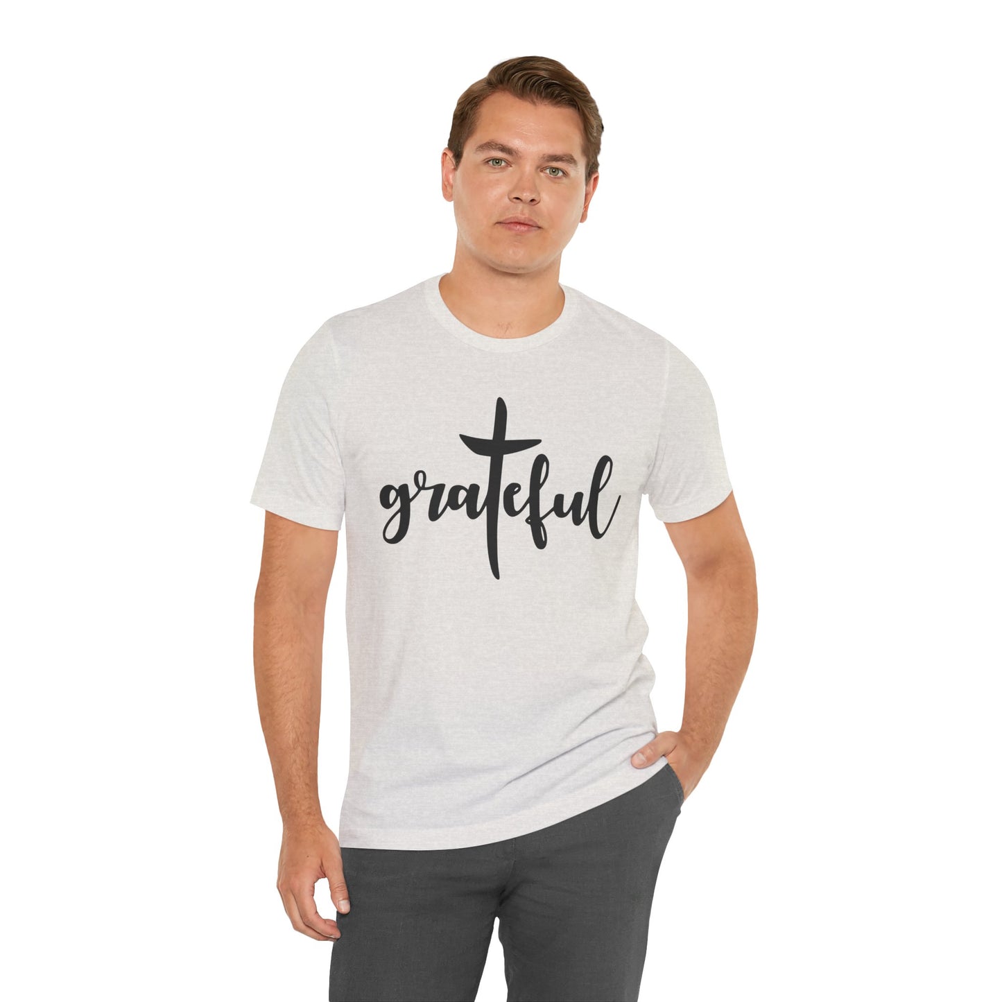 Grateful Cross Unisex Tee, Religious Shirt, Christian T-Shirt, Faith Apparel, Inspirational Top