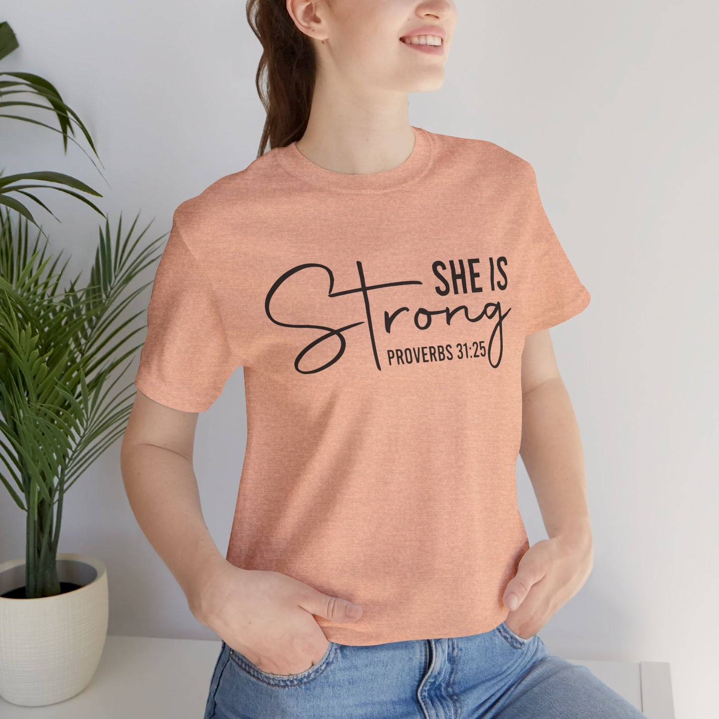 She is Strong Unisex Tee, Empowering Tshirt, Feminist Shirt, Inspirational Top, Gender Neutral Apparel