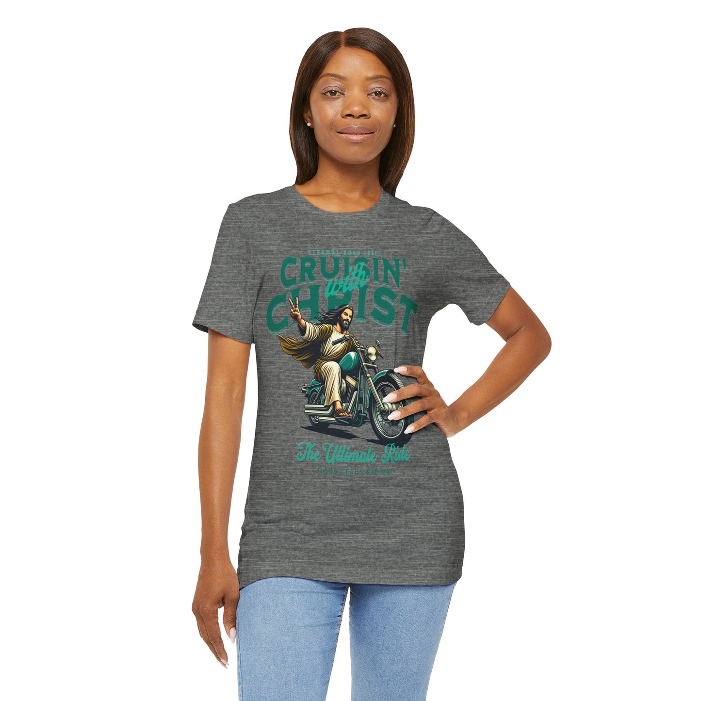 Christian Unisex Tee - Cruisin' with Christ Design