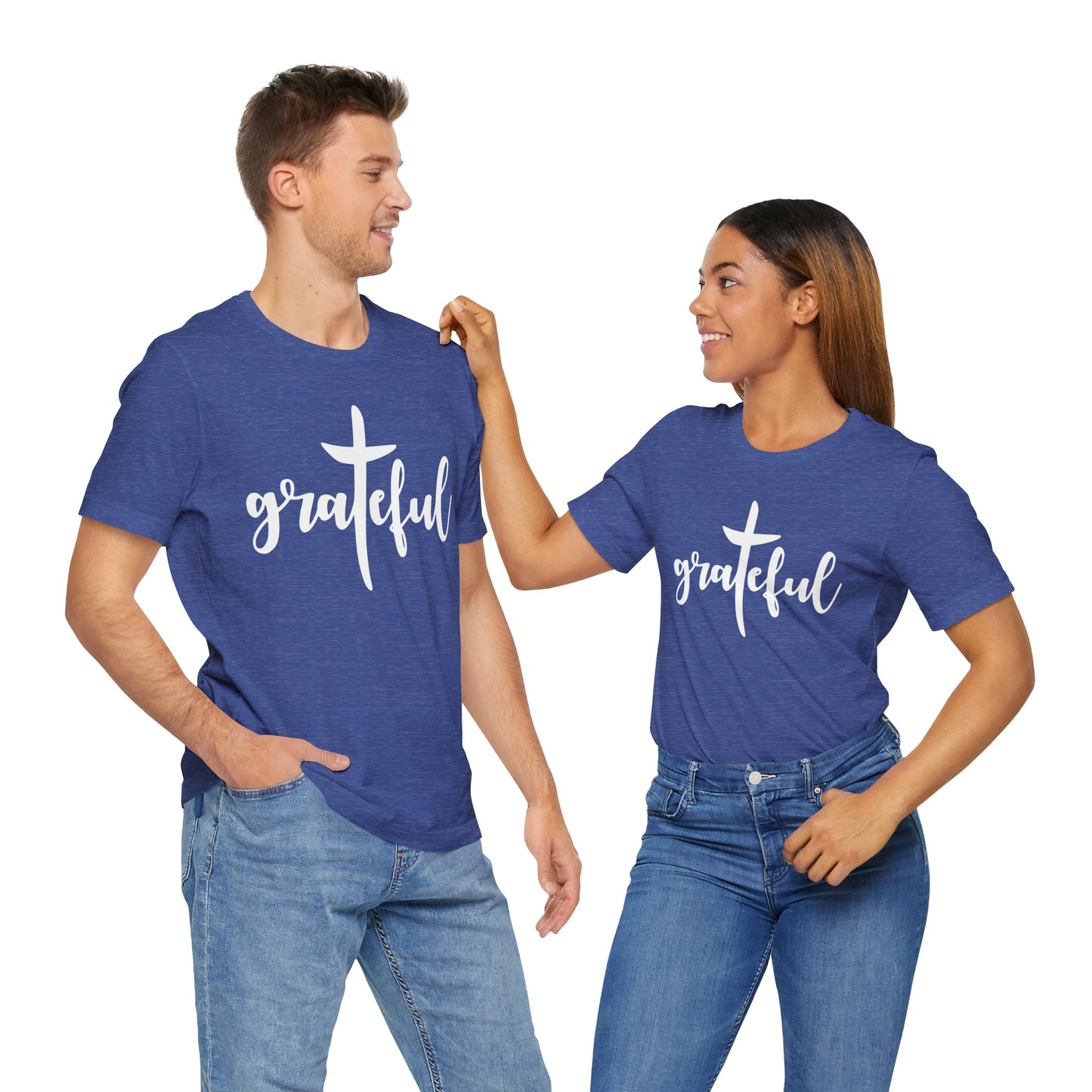 Grateful Cross Unisex Tee, Religious Shirt, Christian T-Shirt, Faith Apparel, Inspirational Top